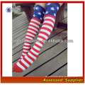 Women Sports Socks/ American Flag Pattern Cotton Socks/High Quality Women Over Knee High Socks QH-N108